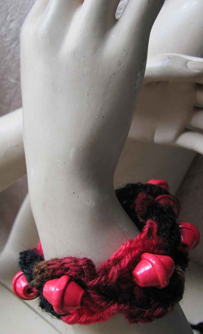 large image of art item: accessory – bracelet black red
