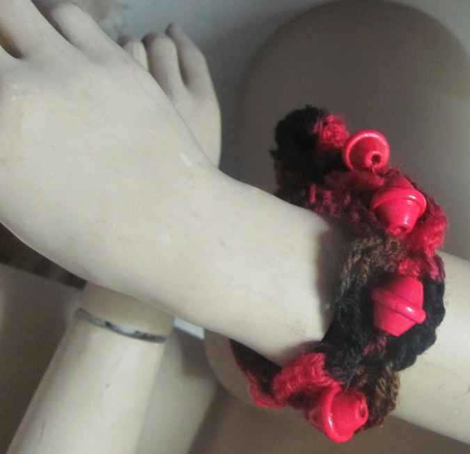 large image of art item: accessory – bracelet black red