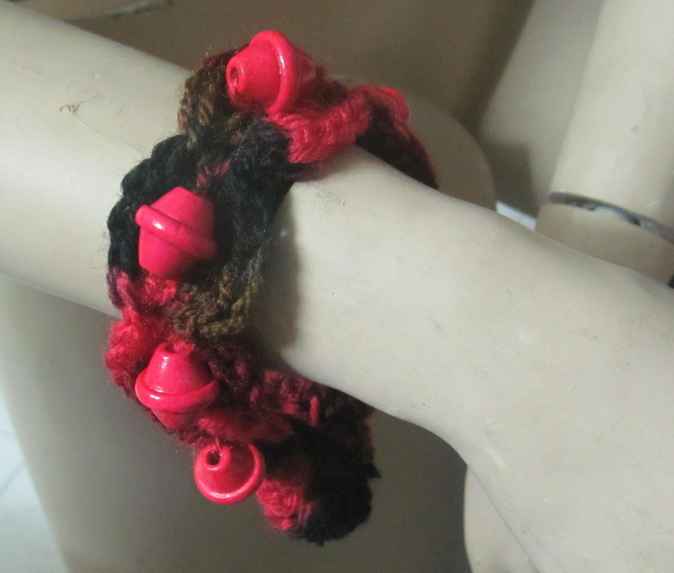 large image of art item: accessory – bracelet black red