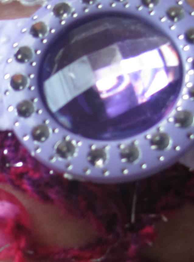 large image of art item: accessory – bracelet pink purple ribbon gem purple