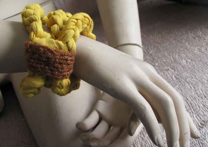 large image of art item: accessory – bracelet yellow brown