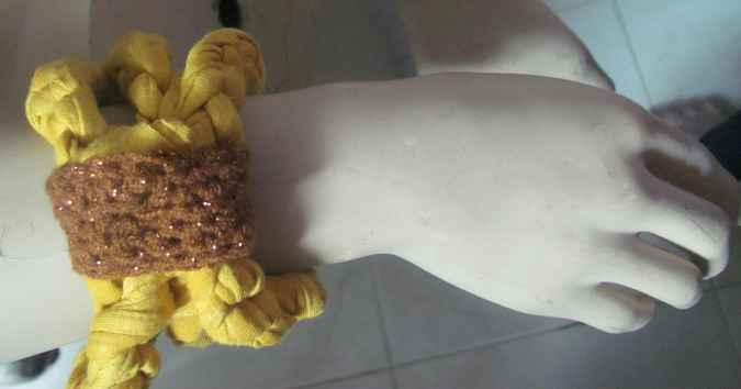 large image of art item: accessory – bracelet yellow brown