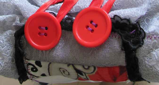 large image of art item: accessory – combo belt bracelet black white red