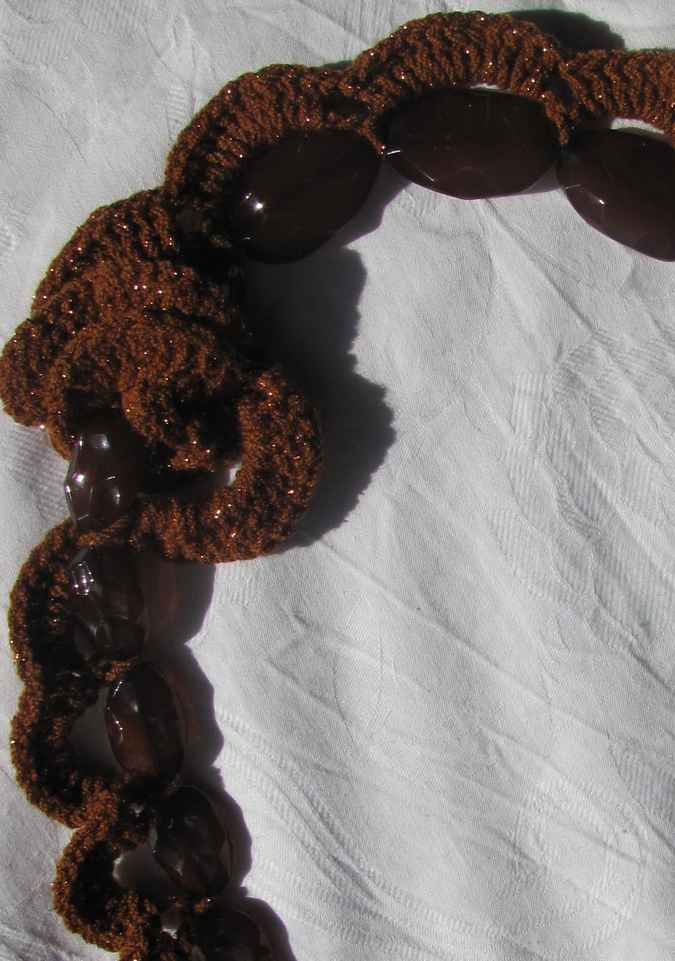 large image of art item: accessory – crochet brown beads black
