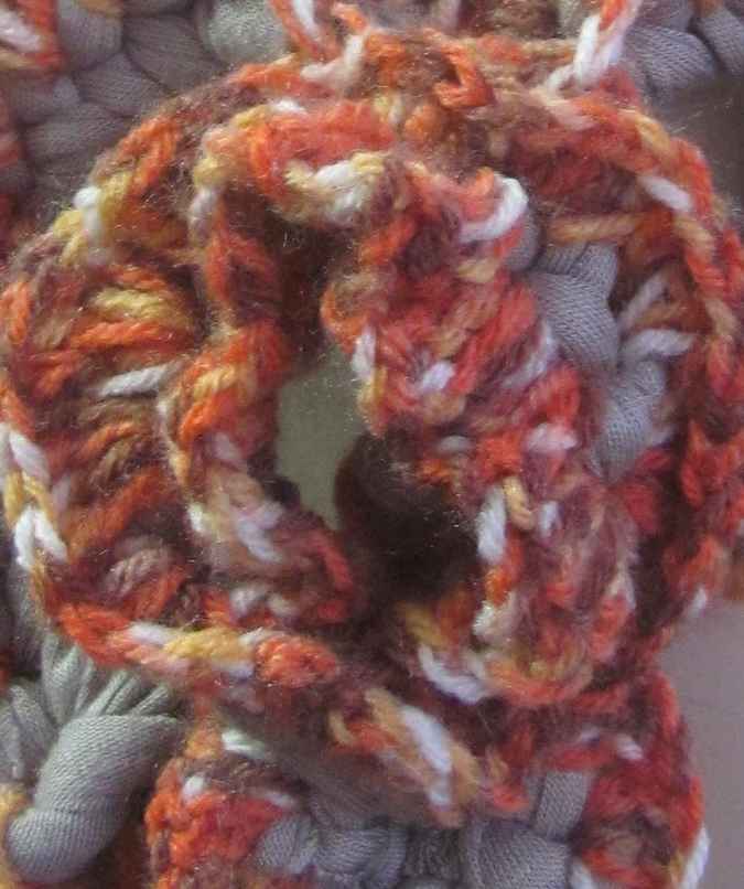 large image of art item: accessory – crochet flower orange