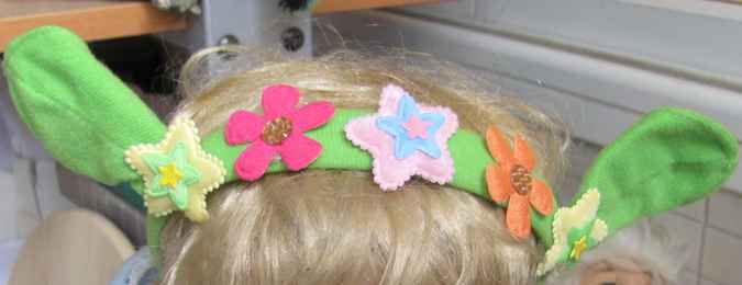 large image of art item: accessory – head decoration green flowers