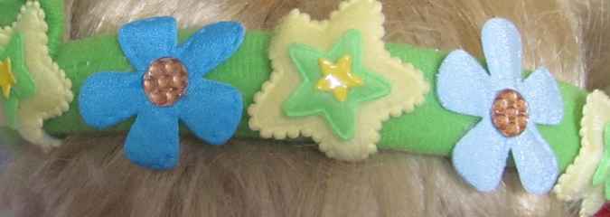 large image of art item: accessory – head decoration green flowers