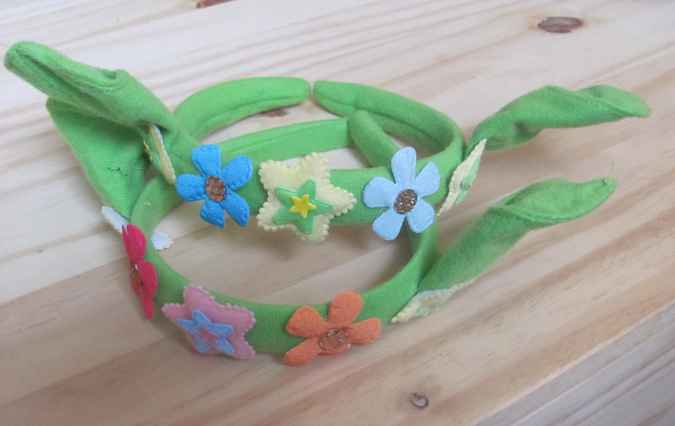 large image of art item: accessory – head decoration green flowers