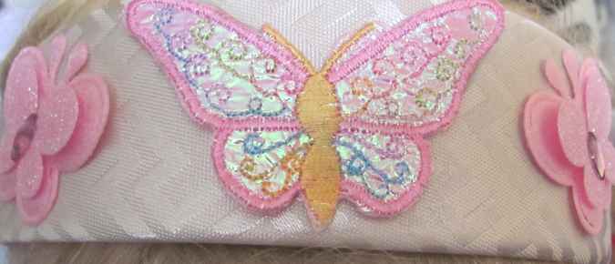 large image of art item: accessory – head decoration pink butterflies