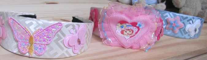 large image of art item: accessory – head decoration pink butterflies