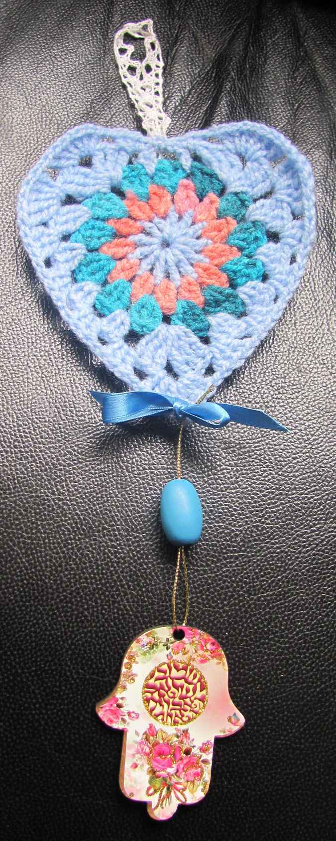 large image of art item: accessory – heart blue hamsa