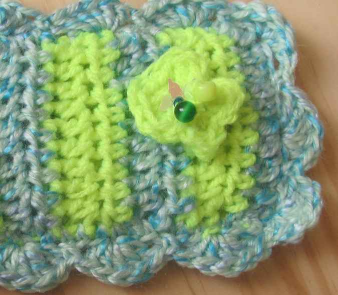 large image of art item: accessory – cell phone pocket cyan green