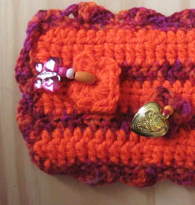 large image of art item: accessory – cell phone pocket orange purple