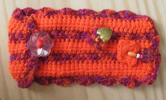 large image of art item: accessory – cell phone pocket orange purple
