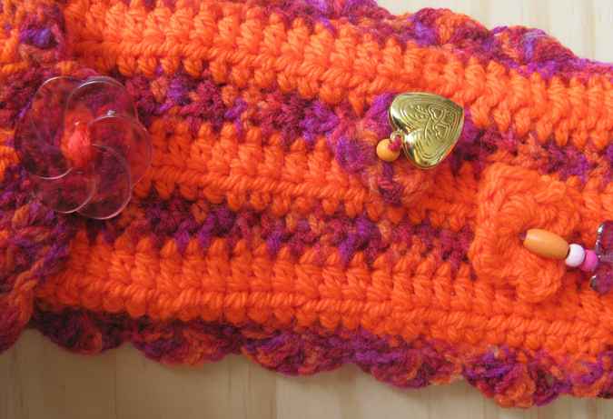 large image of art item: accessory – cell phone pocket orange purple