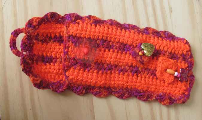 large image of art item: accessory – cell phone pocket orange purple
