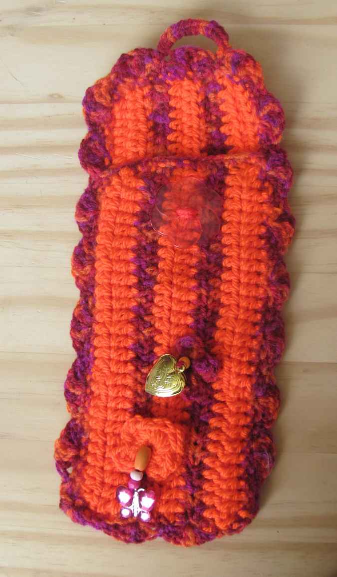 large image of art item: accessory – cell phone pocket orange purple