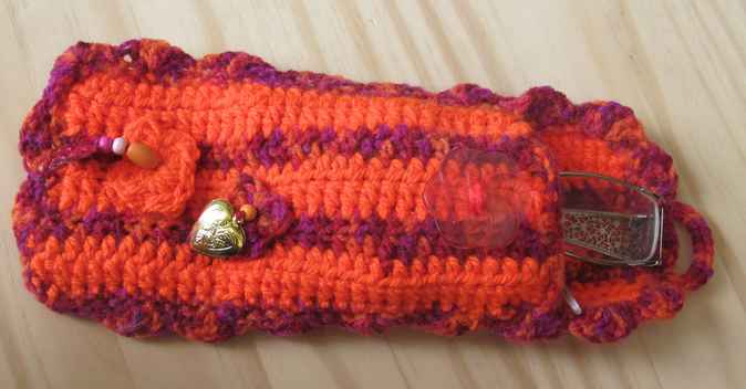 large image of art item: accessory – cell phone pocket orange purple