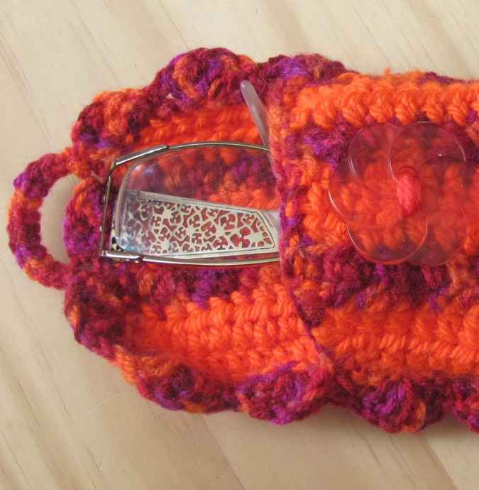 large image of art item: accessory – cell phone pocket orange purple