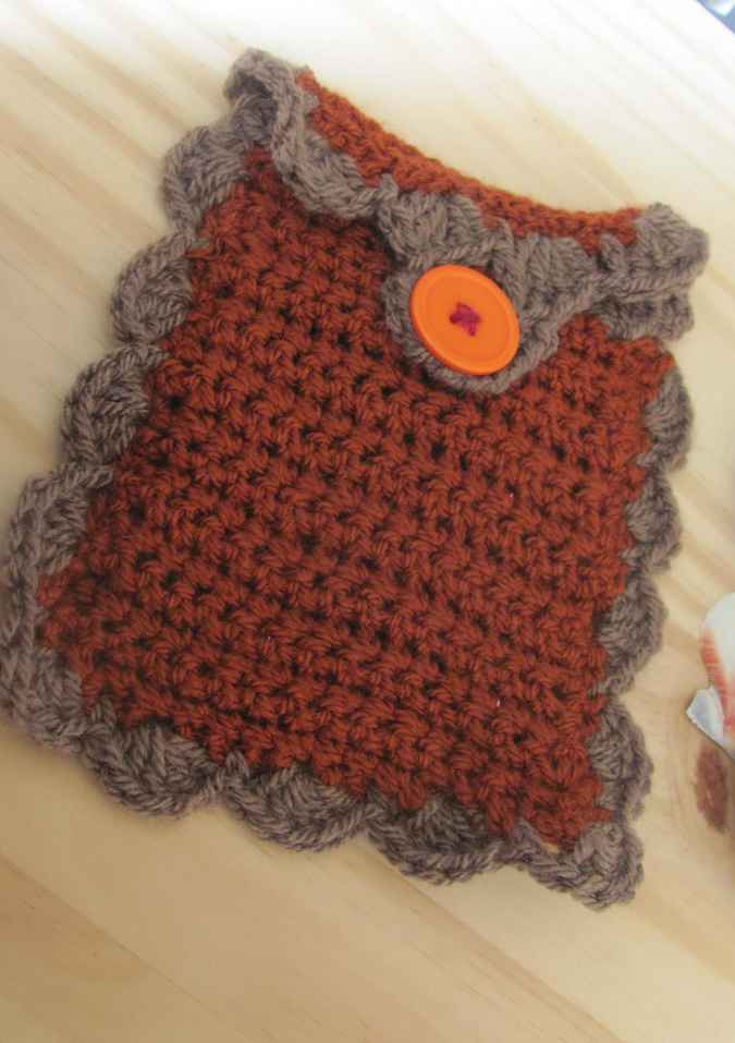 large image of art item: accessory – cell phone pocket brown gray button orange