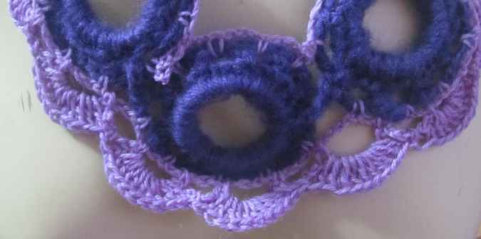 large image of art item: accessory – necklace crochet purple pink