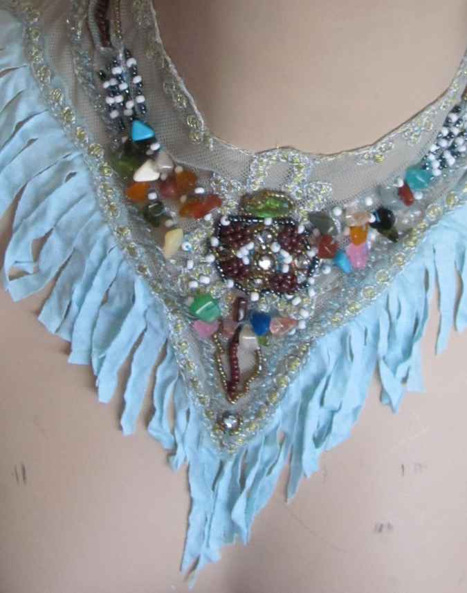 large image of art item: accessory – necklace cyan beads colorful