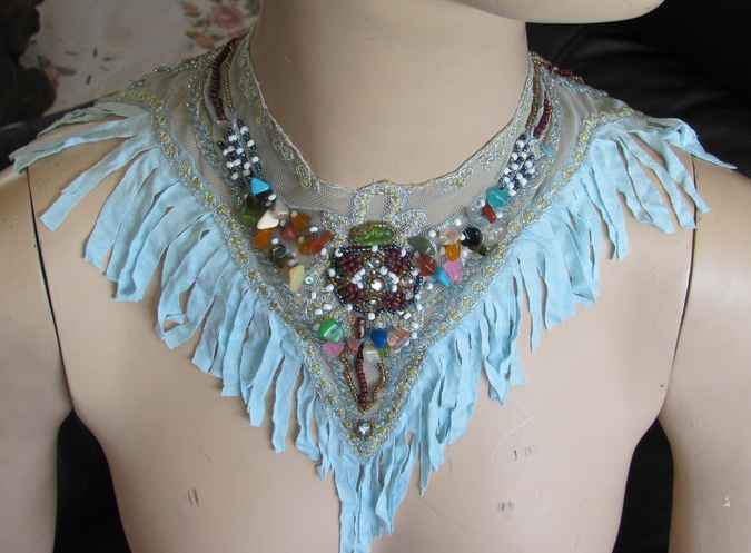 large image of art item: accessory – necklace cyan beads colorful