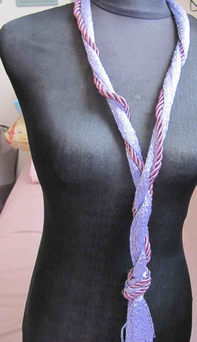 large image of art item: accessory – necklace threads purple rope purple