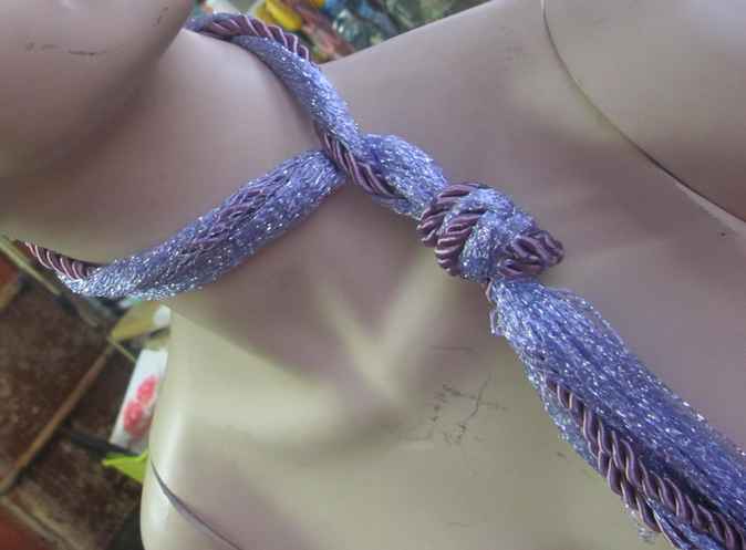 large image of art item: accessory – necklace threads purple rope purple