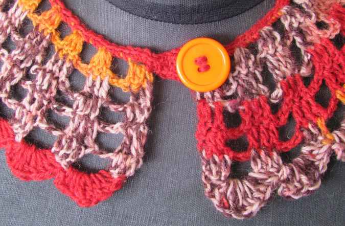 large image of art item: accessory – necklace red orange button orange
