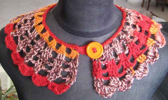 large image of art item: accessory – necklace red orange button orange