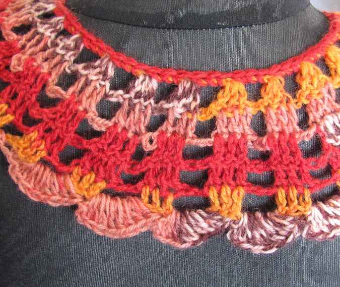 large image of art item: accessory – necklace red orange button orange