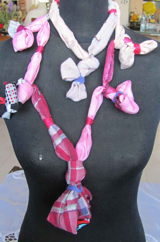 large image of art item: accessory – necklace quilt pink purple
