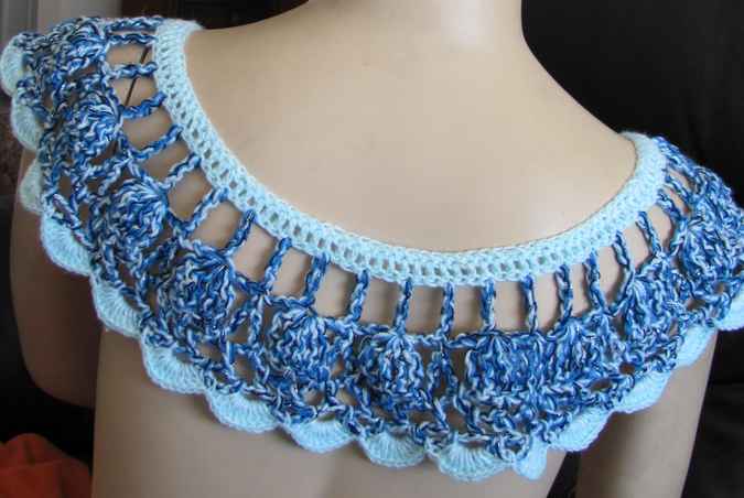 large image of art item: accessory – necklace shades of blue button black