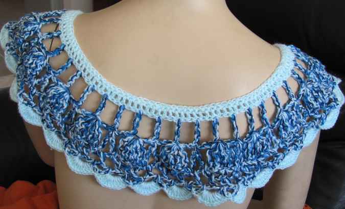 large image of art item: accessory – necklace shades of blue button black