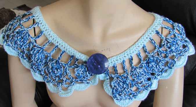 large image of art item: accessory – necklace shades of blue button black