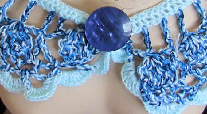 large image of art item: accessory – necklace shades of blue button black