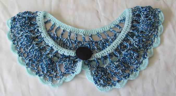 large image of art item: accessory – necklace shades of blue button black