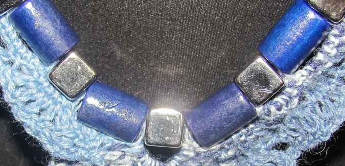 large image of art item: accessory – necklace shades of blue beads metallic