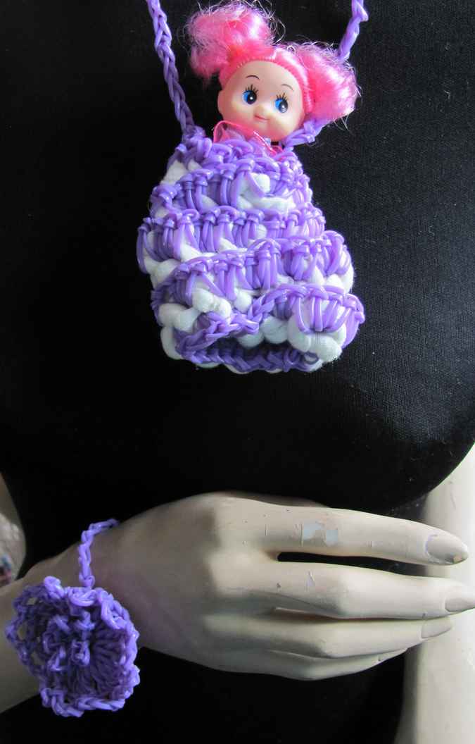 large image of art item: accessory – necklace purple doll