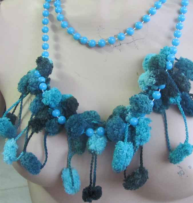 large image of art item: accessory – ponpons cyan beads
