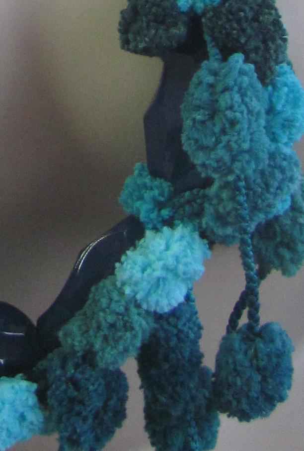 large image of art item: accessory – ponpons cyan crystals black