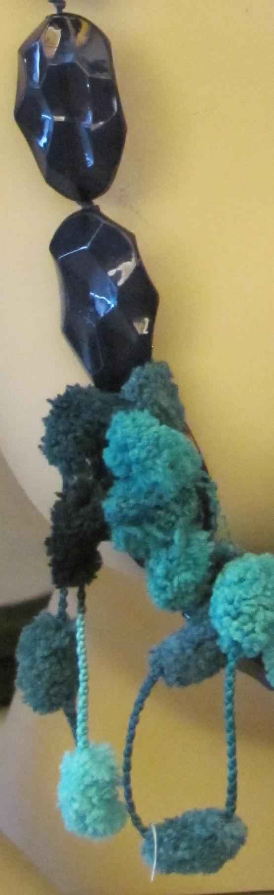 large image of art item: accessory – ponpons cyan crystals black