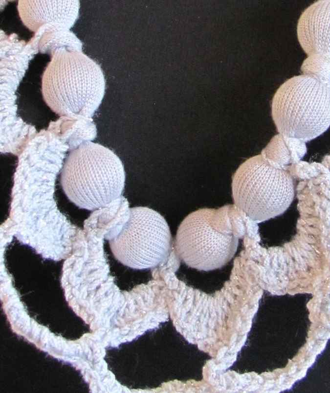 large image of art item: accessory – chestpiece necklace crochet beads white