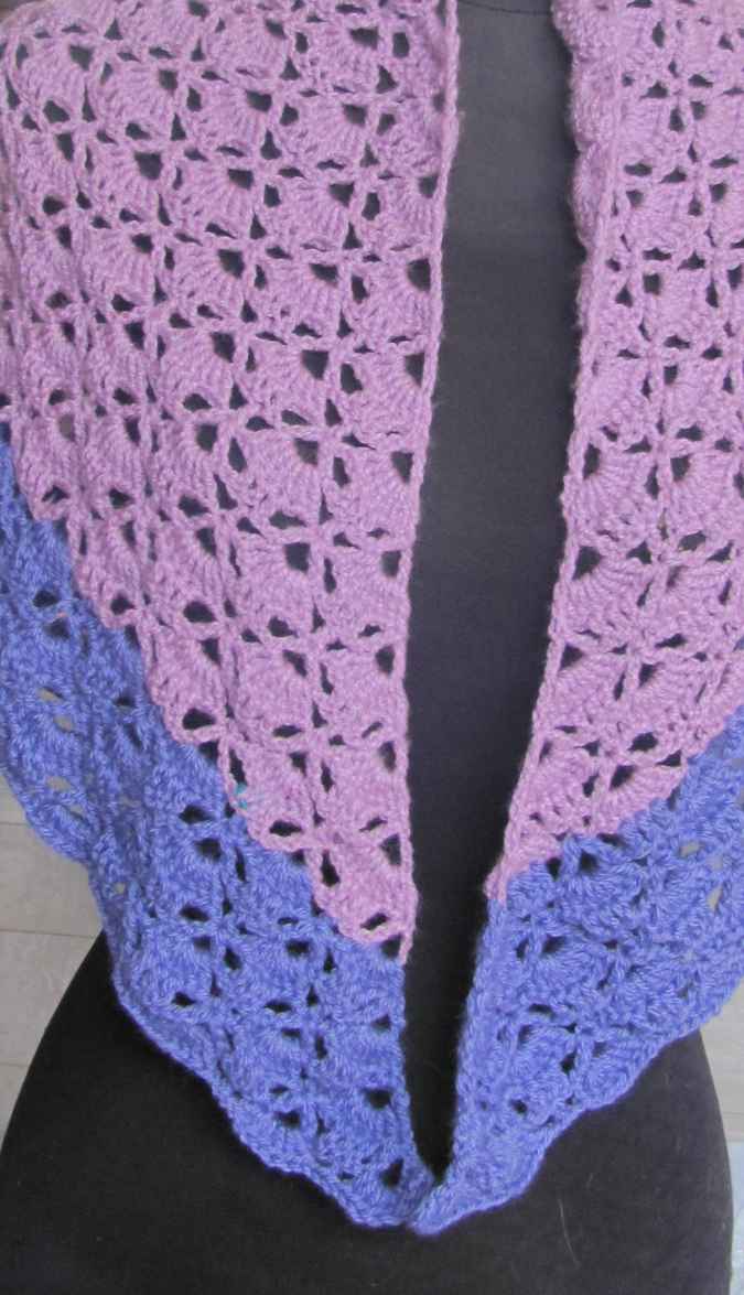 large image of art item: accessory – shawl crochet purple pink