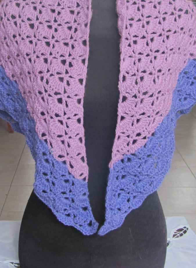 large image of art item: accessory – shawl crochet purple pink