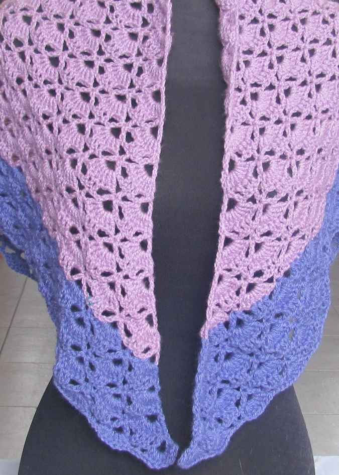 large image of art item: accessory – shawl crochet purple pink