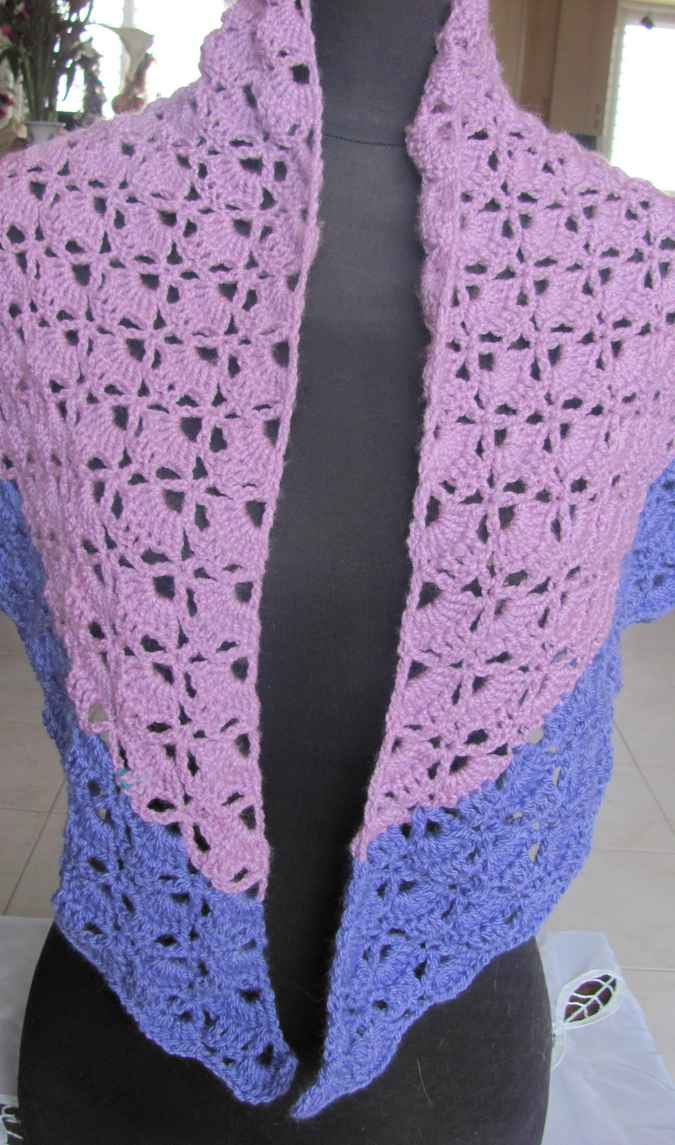 large image of art item: accessory – shawl crochet purple pink