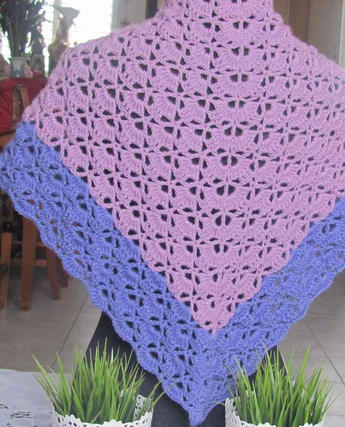 large image of art item: accessory – shawl crochet purple pink