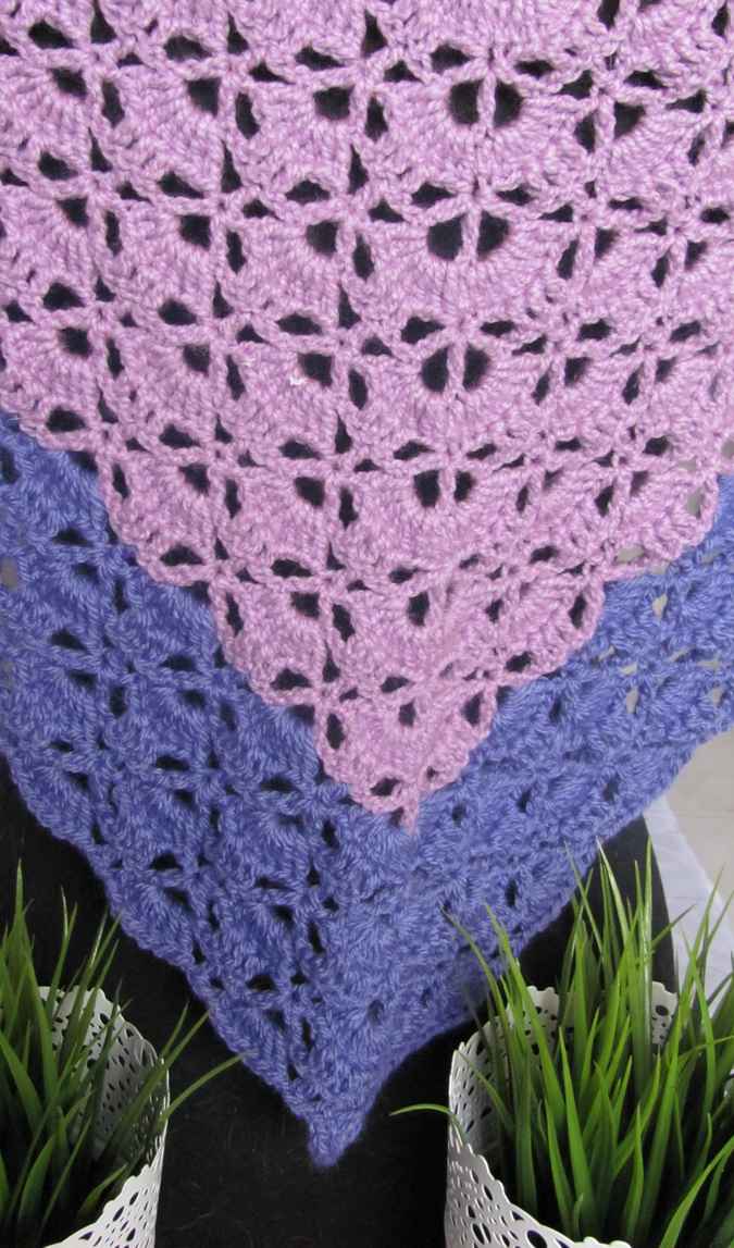 large image of art item: accessory – shawl crochet purple pink